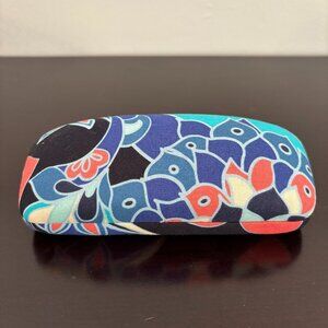 Vera Bradley Blue Black Pink Floral Hardshell Eye Glasses Case